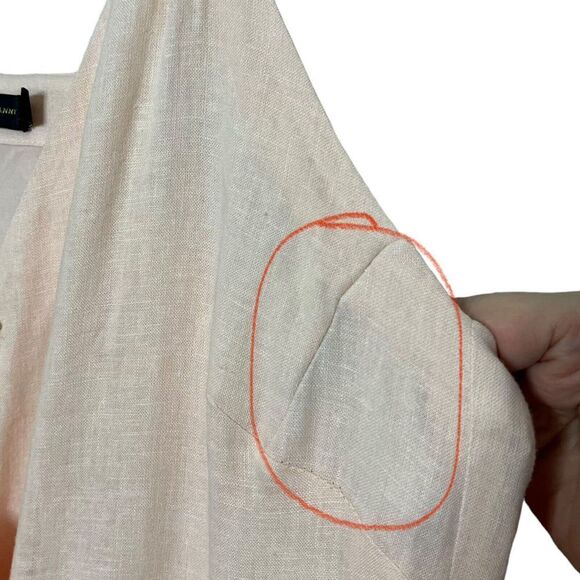 Vix Paula Hermanny Zoey Linen Midi Dress Nude Tan Wrap Style Women’s Size XS - Picture 14 of 16